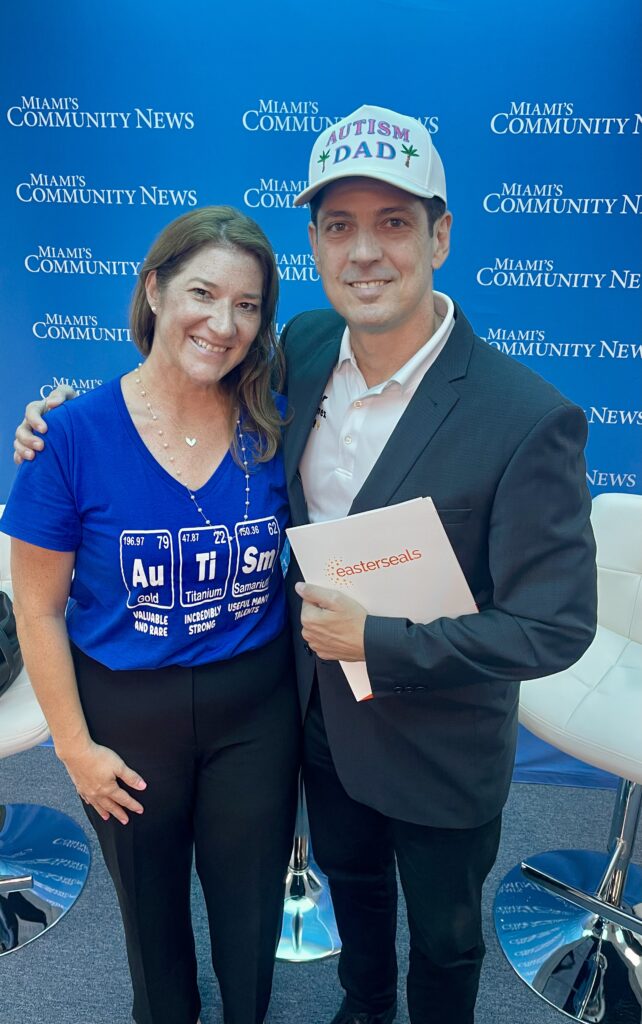 Easterseals CEO Camila Rocha and Miami Autism Dad Victor Antunez posing for a photo.